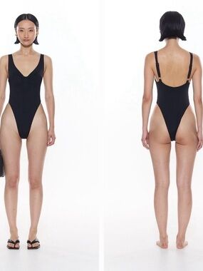 Myra Swim Mila Black One-Piece Womens Swimsuit - Medium